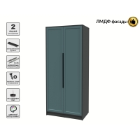 Шкаф распашной Тренд КТ-Ш2 (Антрацит ЛДСП/ Верде ЛМДФ) Ш918 В2128 Г547